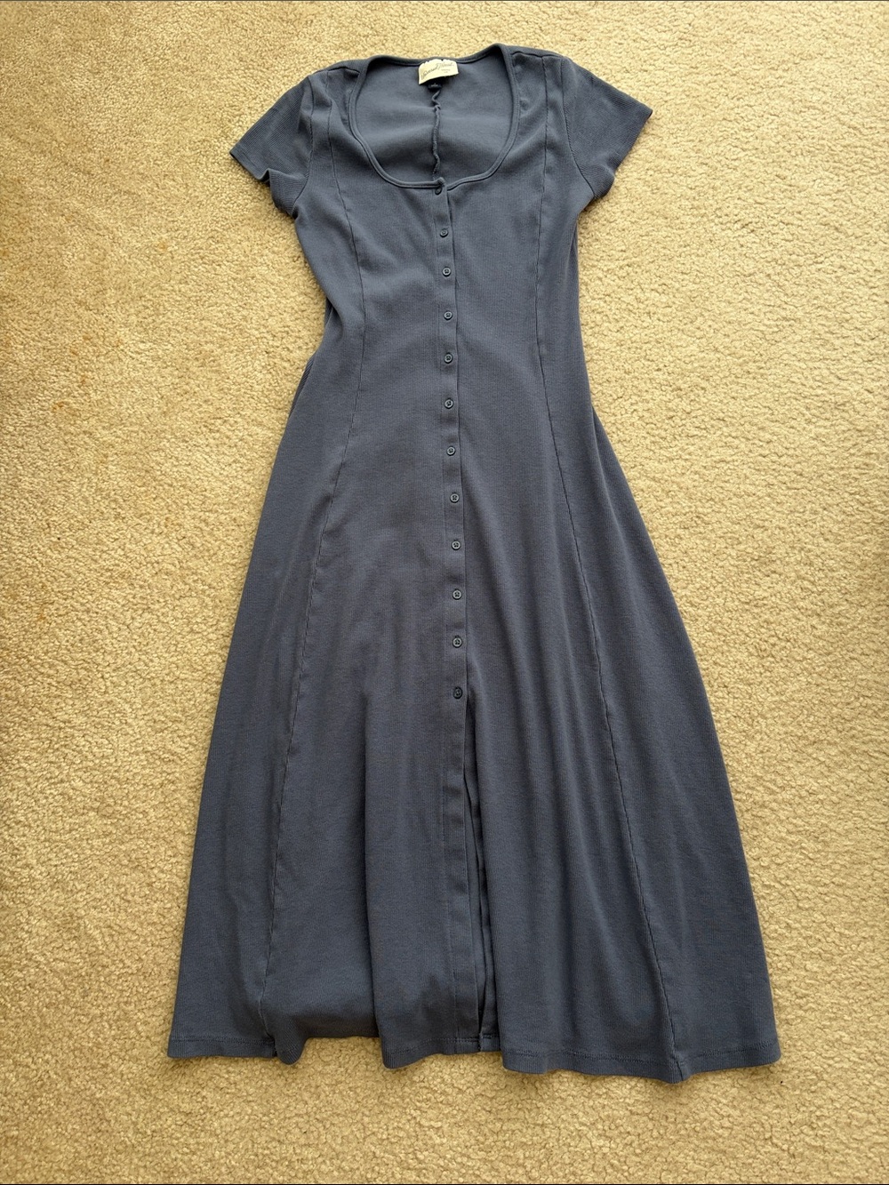 Universal Thread Charcoal Button-Front Midi Dress